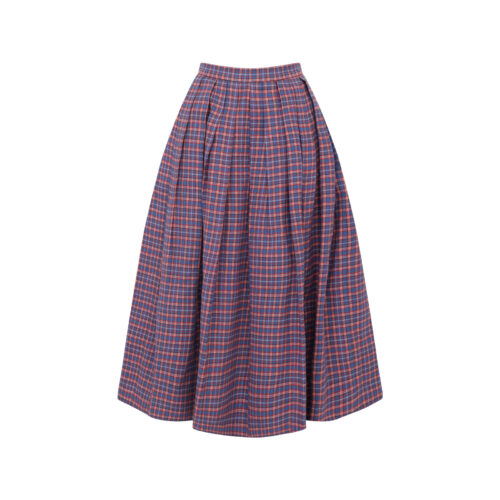 #78. British Check Full Volume Skirt