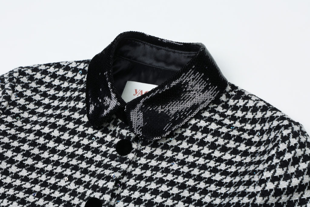 #81.1 Sparkly Houndstooth Volume Dress (+10cm)