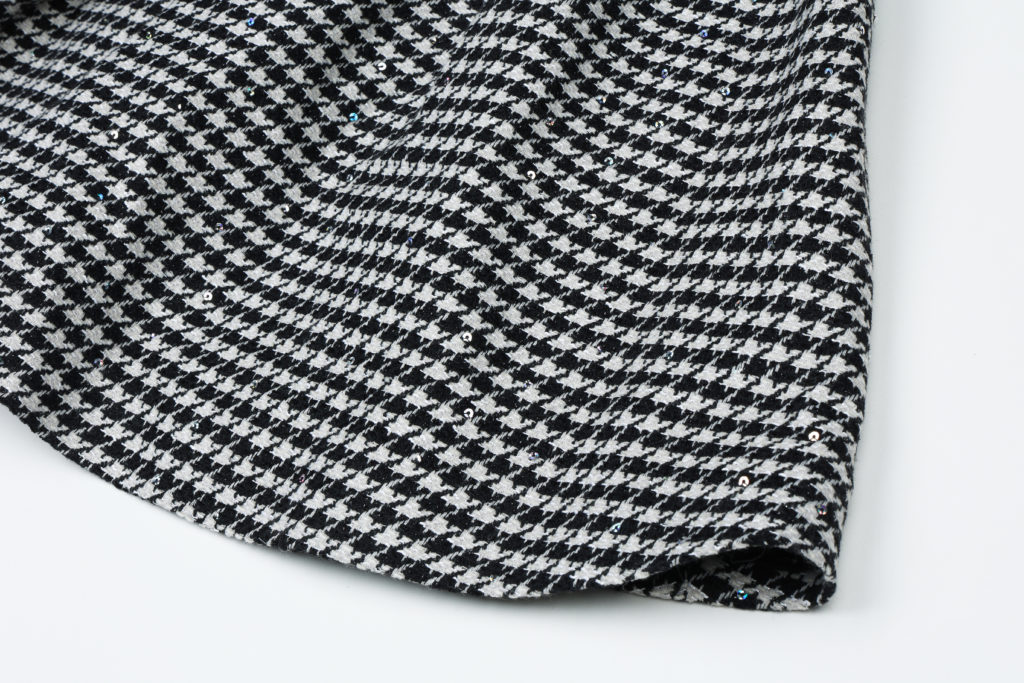 #81.1 Sparkly Houndstooth Volume Dress (+10cm)