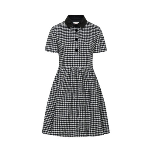 #81.1 Sparkly Houndstooth Volume Dress (+10cm)