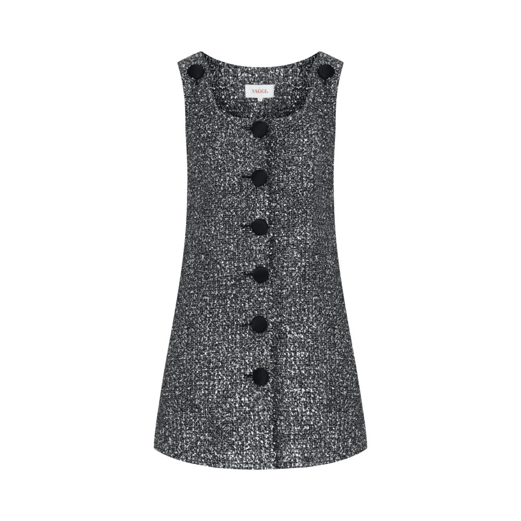 #85.1 Black Diamond Tweed Dress (기장추가 5cm)