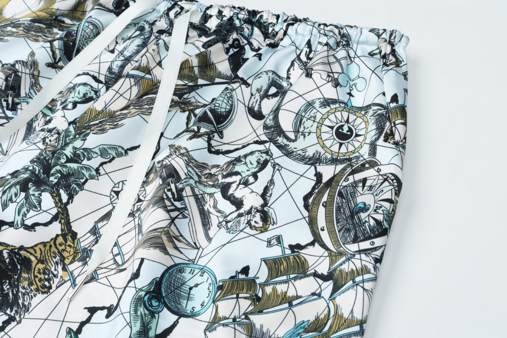 #86 Printed Satin Silk Trousers (바로배송)