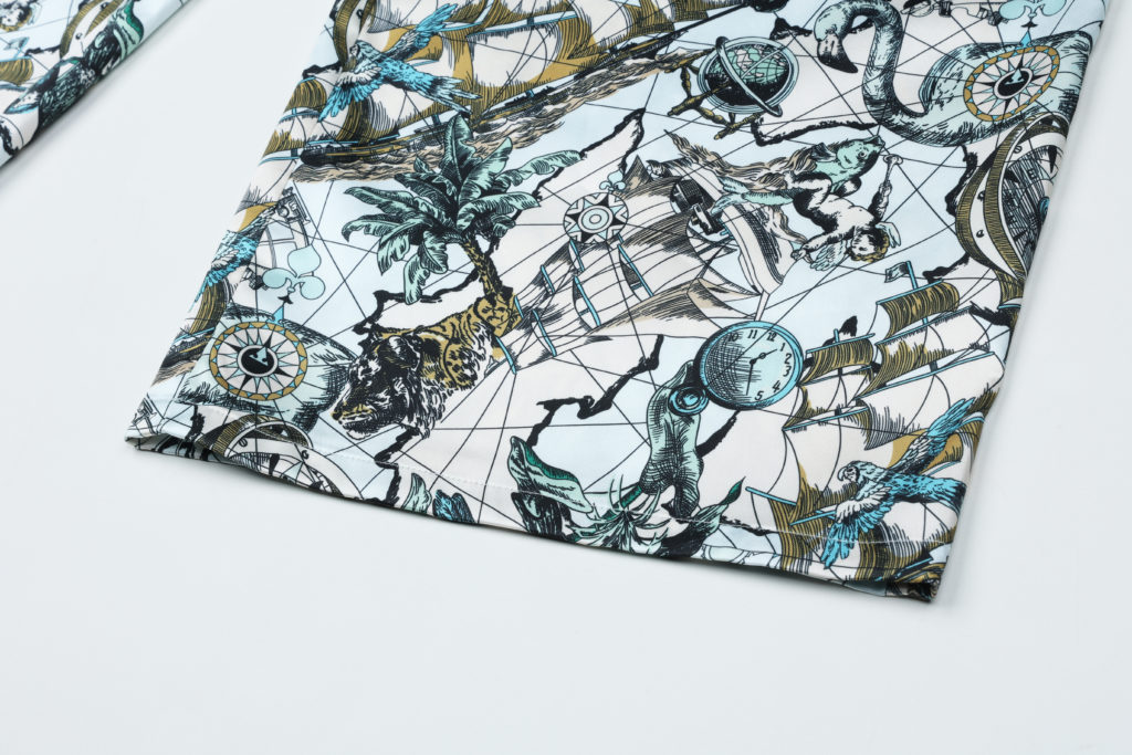 #86 Printed Satin Silk Trousers (바로배송)