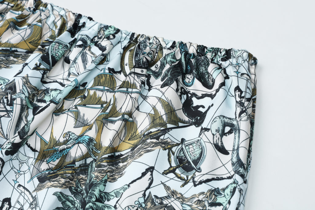 #86 Printed Satin Silk Trousers (바로배송)