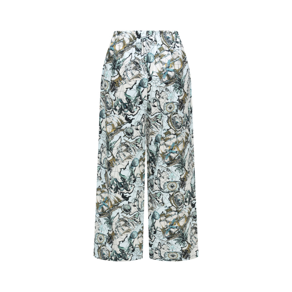 #86 Printed Satin Silk Trousers (바로배송)