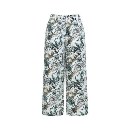 #86 Printed Satin Silk Trousers (바로배송)