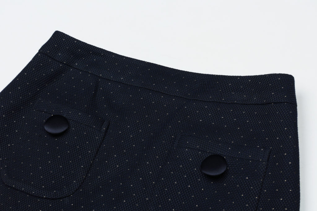 #87.1 French Gold Dot Jacquard Skirt