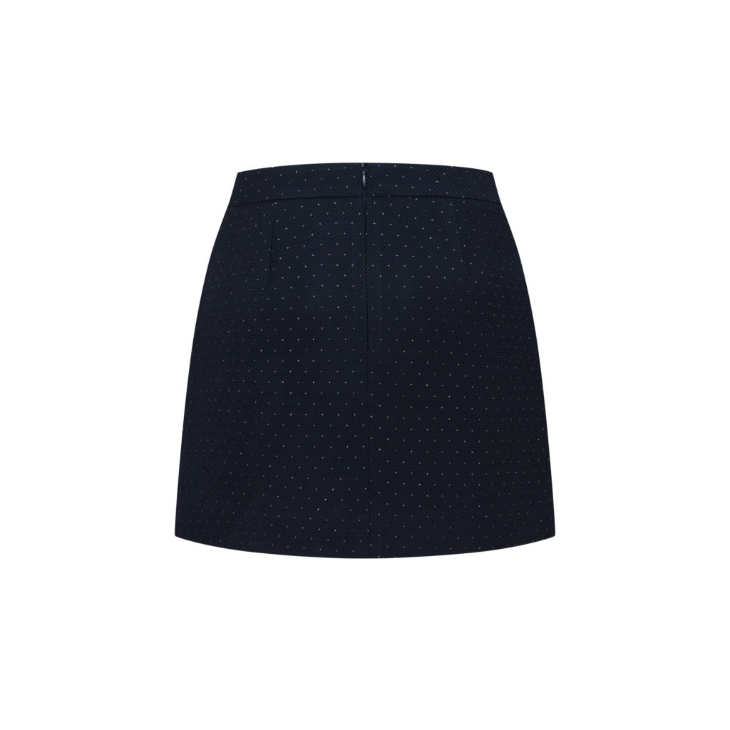 #87.1 French Gold Dot Jacquard Skirt