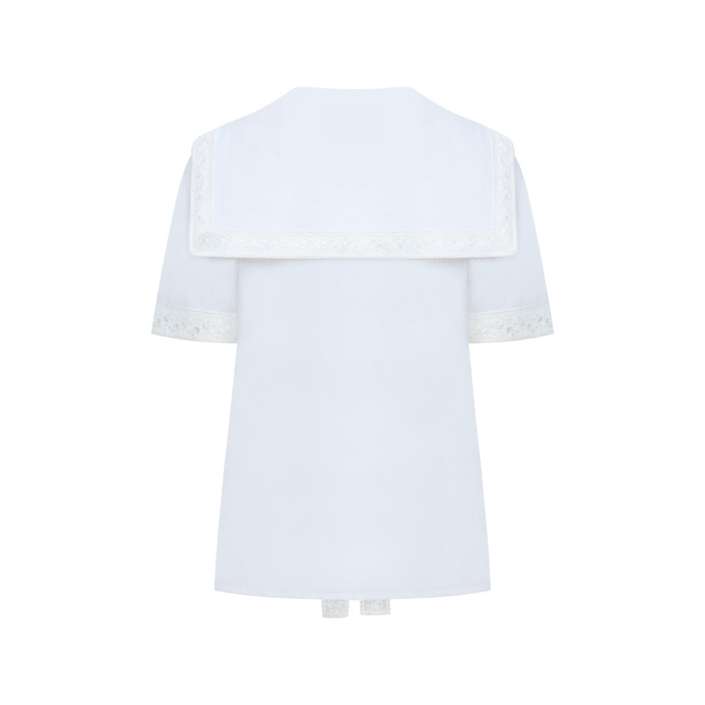 #88 Lace Detailed Sailor Collar Blouse