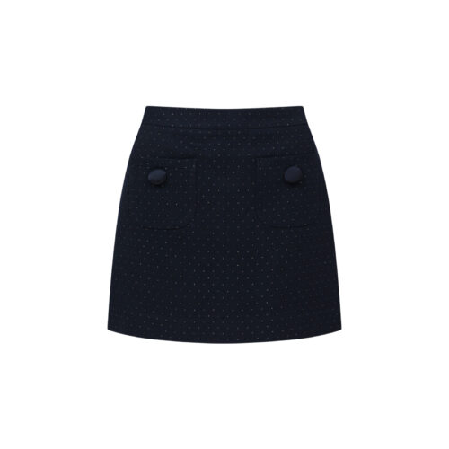 #87.1 French Gold Dot Jacquard Skirt