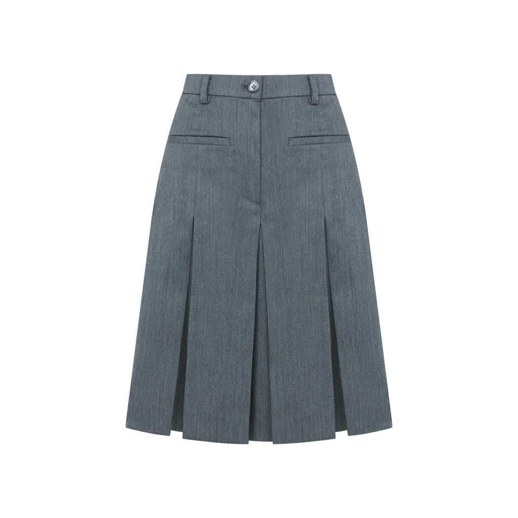 #89 Lily’s Grey Wool Pleated Skirt
