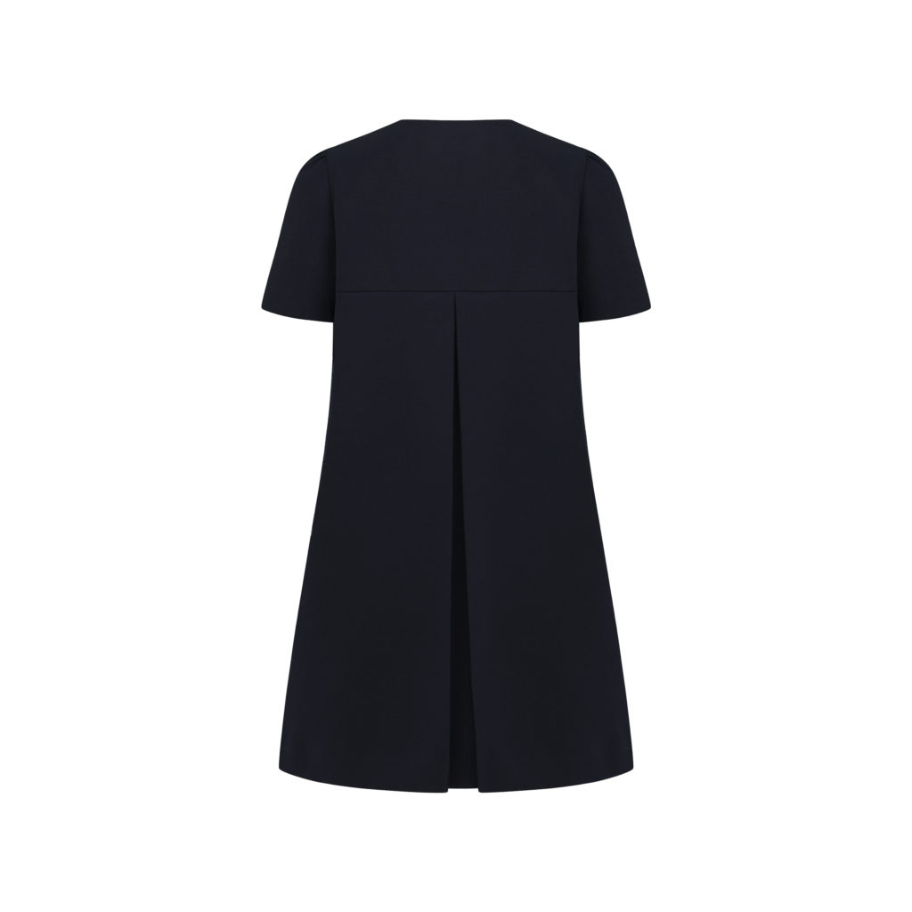 #91.1 Lady Camellia Button Dress (Dark Navy)