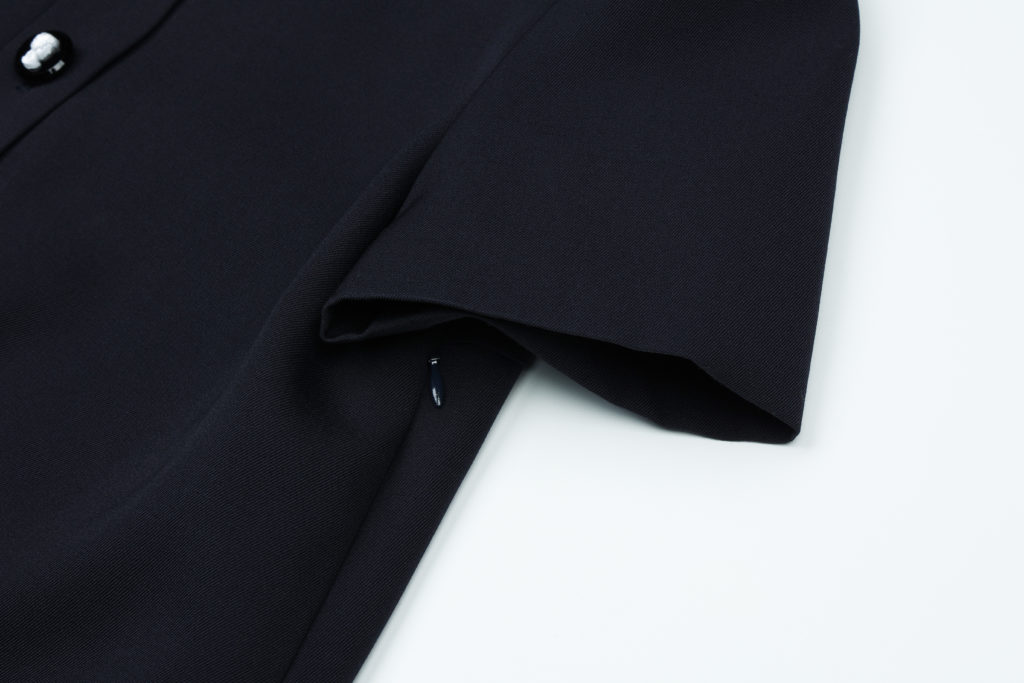 #91.1 Lady Camellia Button Dress (Dark Navy)