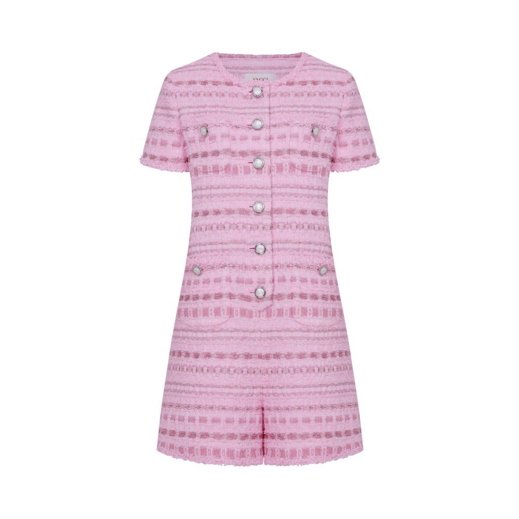 #92 Rosie Pink Tweed Jumpsuit