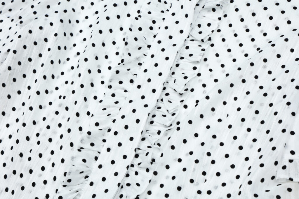 #93.1 Polka Dot Chiffon Blouse ( White )