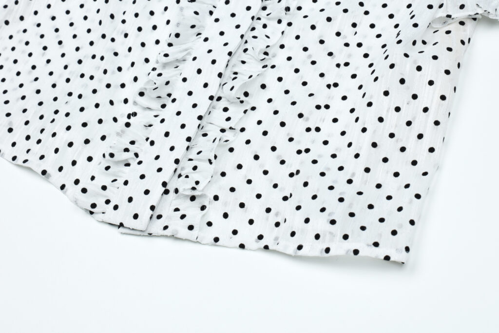 #93.1 Polka Dot Chiffon Blouse ( White )