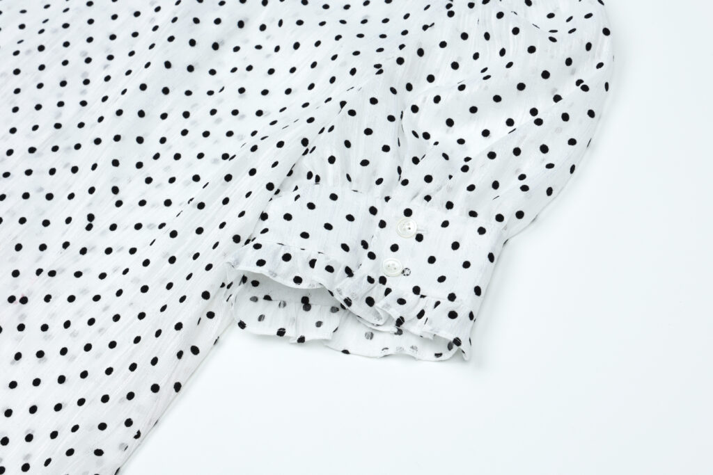 #93.1 Polka Dot Chiffon Blouse ( White )