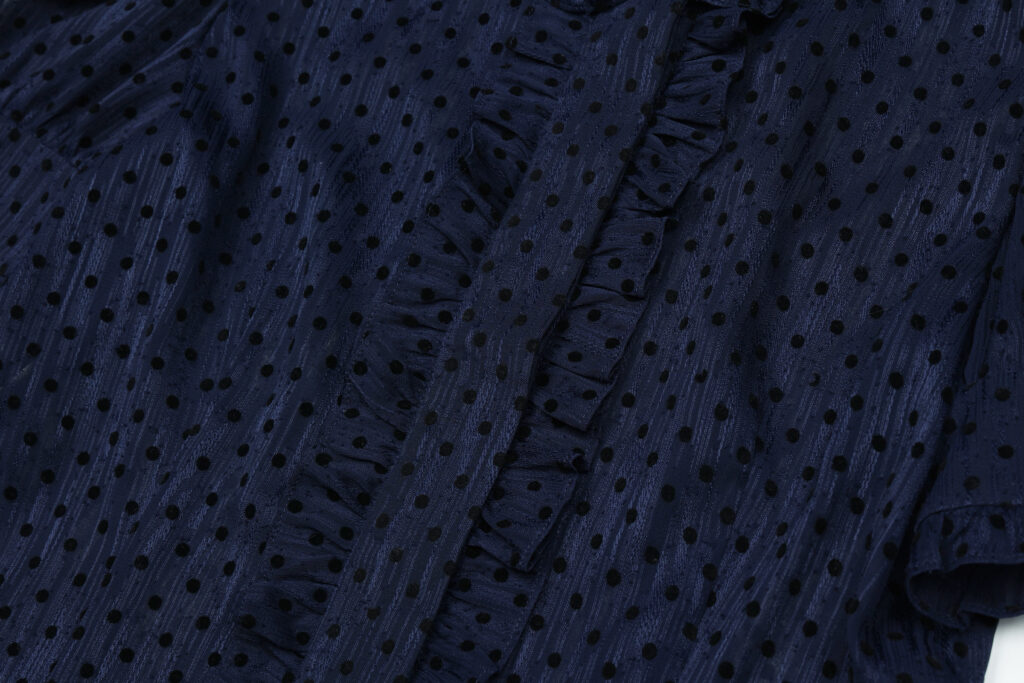 #93.2 Polka Dot Chiffon Blouse ( Navy )