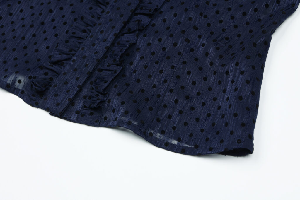 #93.2 Polka Dot Chiffon Blouse ( Navy )