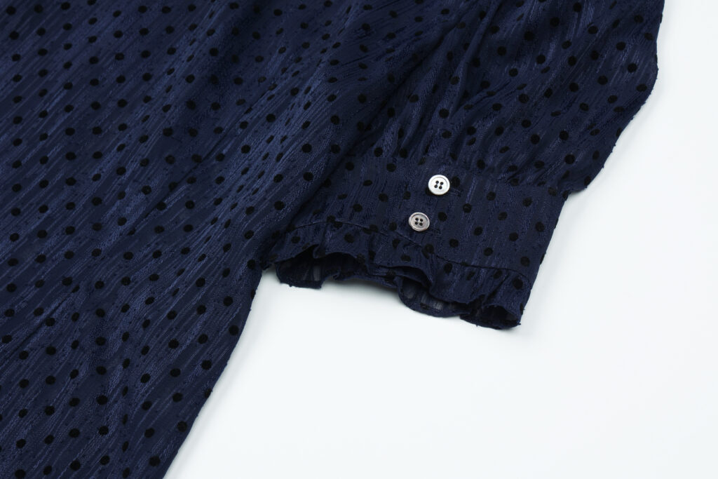 #93.2 Polka Dot Chiffon Blouse ( Navy )