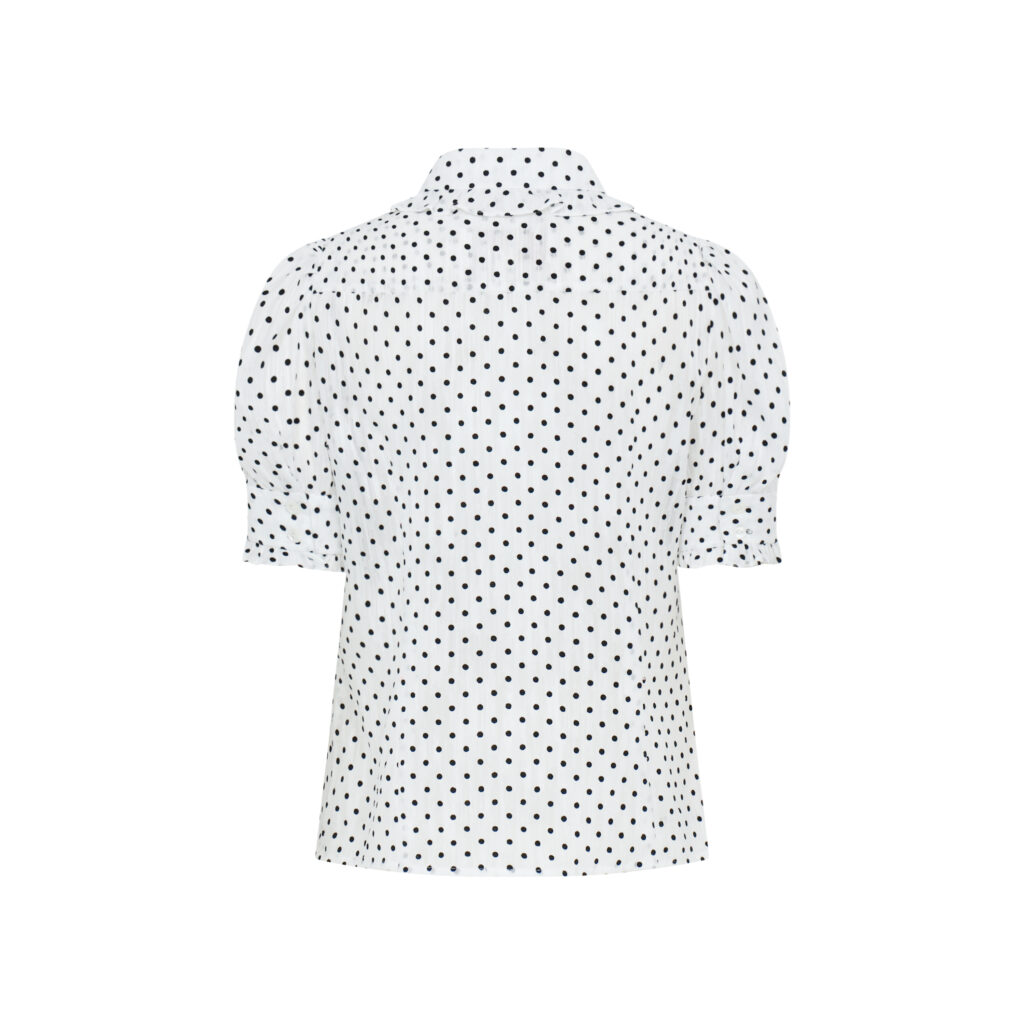 #93.1 Polka Dot Chiffon Blouse ( White )