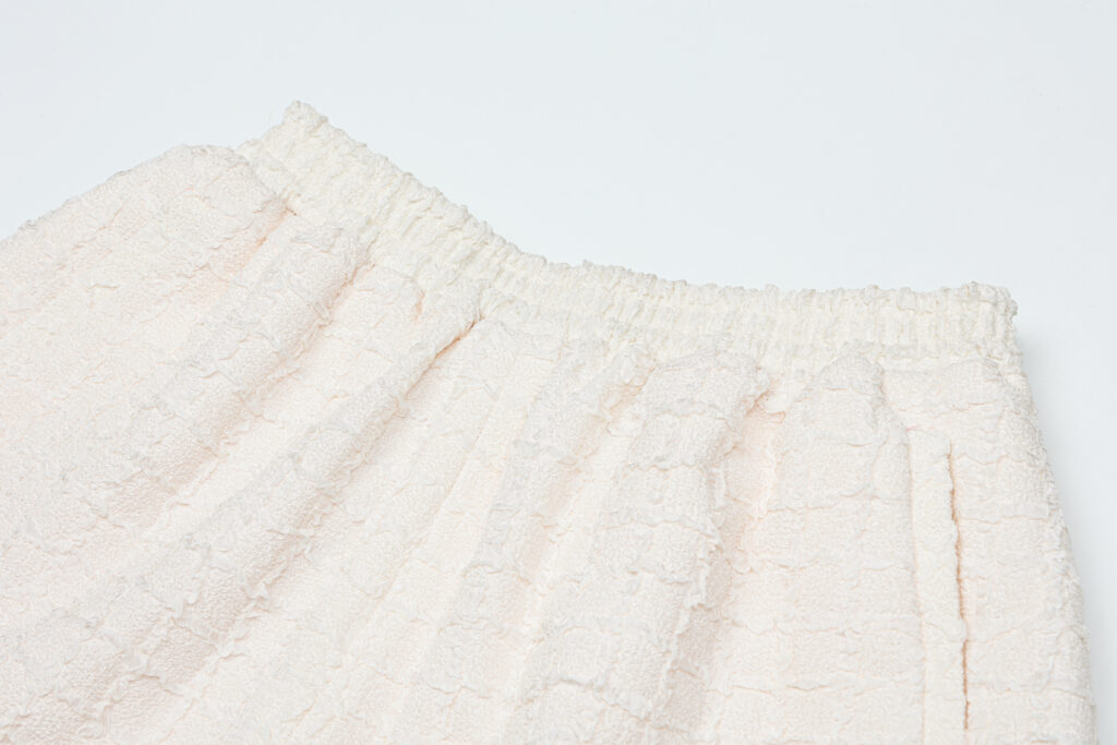 #94.1 Lace Trim Jacquard Shorts (Pinky Ivory)