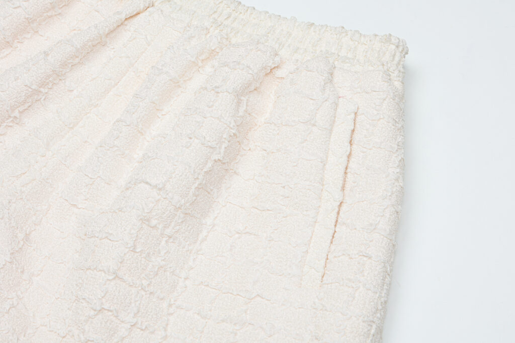 #94.1 Lace Trim Jacquard Shorts (Pinky Ivory)