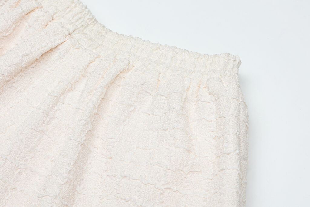 #94.1 Lace Trim Jacquard Shorts (Pinky Ivory)