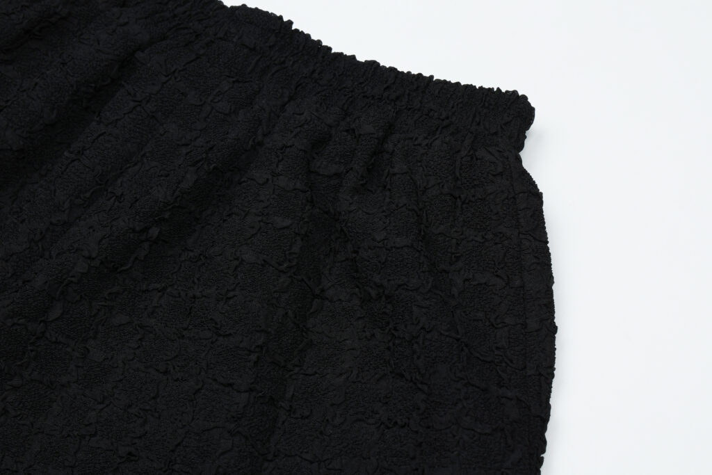 #94 Lace Trim Jacquard Shorts (Black)