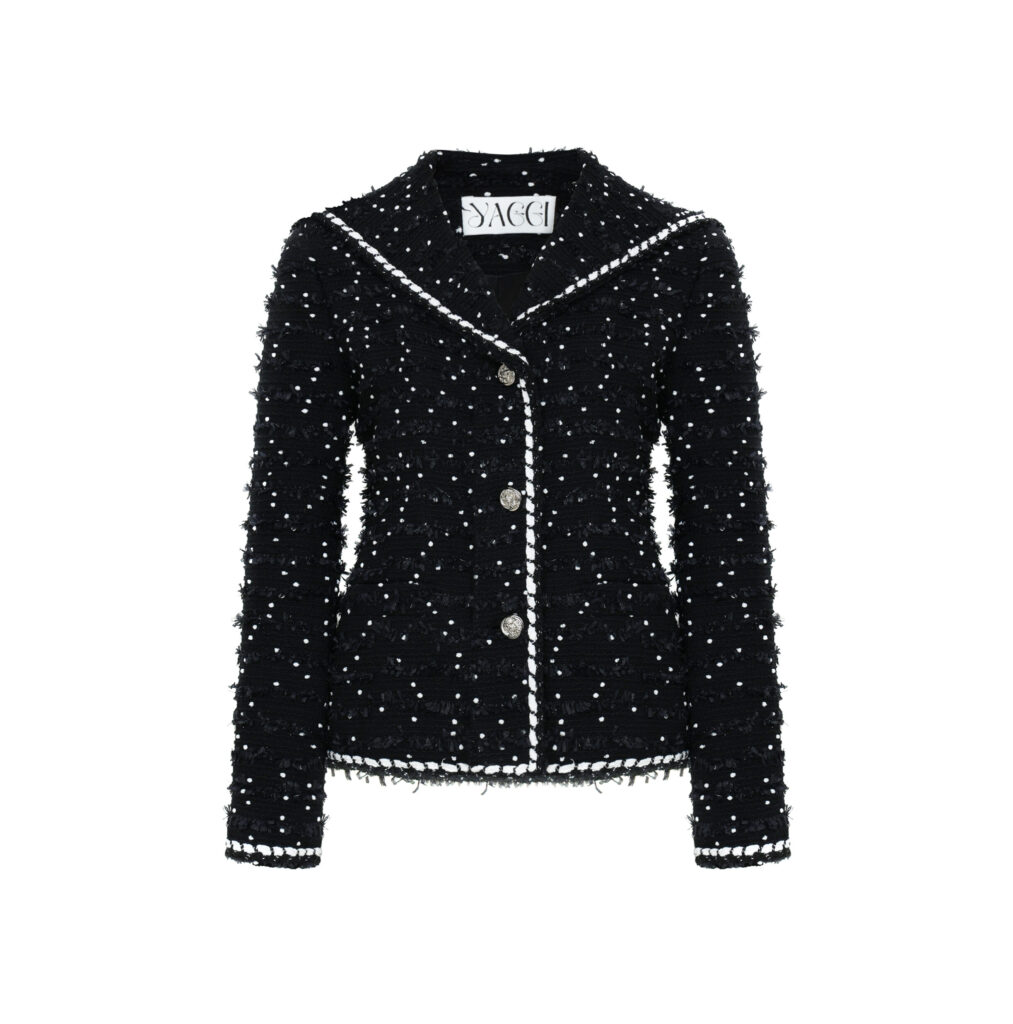 #98 Chelsea B/W Sailor Tweed Jacket (Black)