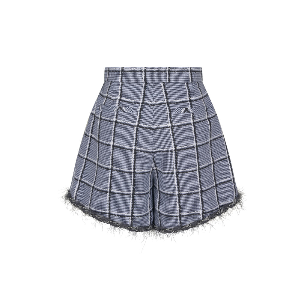 #105.1 Double Button Check Tweeds Shorts