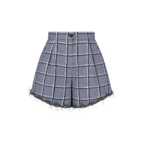 #105.1 Double Button Check Tweeds Shorts