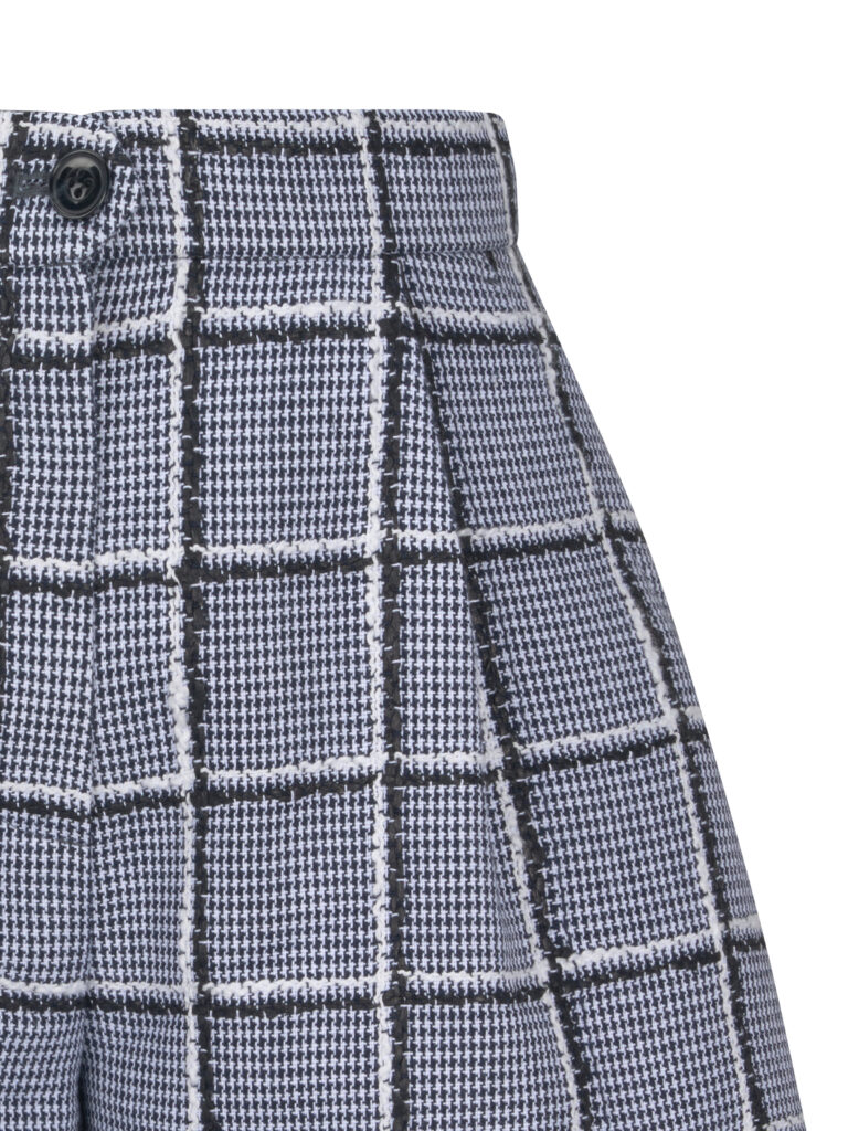 #105.1 Double Button Check Tweeds Shorts