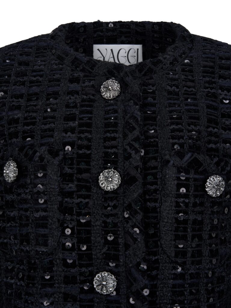 #106 Italian Black Sequin Velvet Tweed (Jacket)<br>세트 구매시 5% 할인 적용