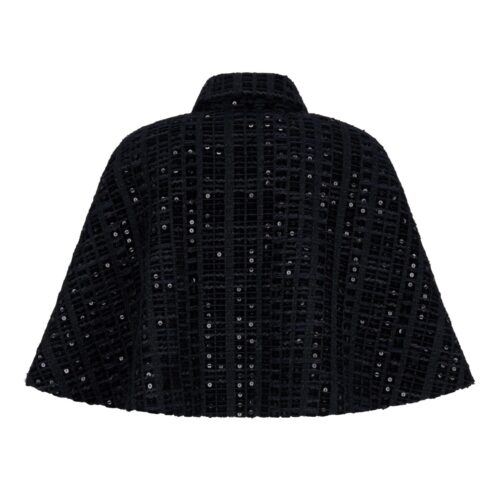 Alternative view of #106.2 Italian Black Sequin Velvet Tweed (Cape)<br>세트 구매시 5% 할인 적용