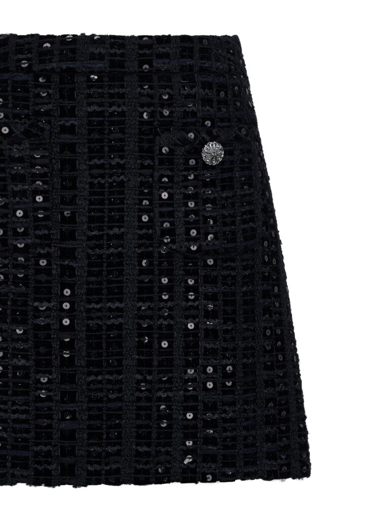 #106.1 Italian Black Sequin Velvet Tweed<br> (Skirt 기장 +7cm 추가 ) 세트 구매시 5% 할인 적용