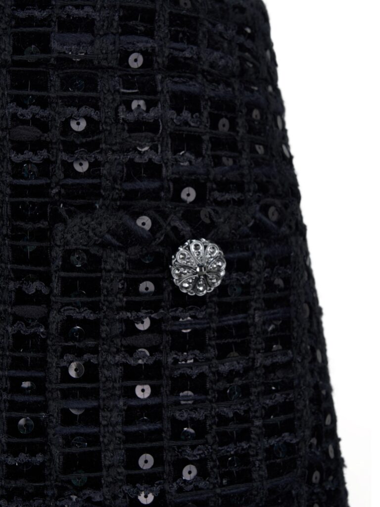 #106.1 Italian Black Sequin Velvet Tweed<br> (Skirt 기장 +7cm 추가 ) 세트 구매시 5% 할인 적용