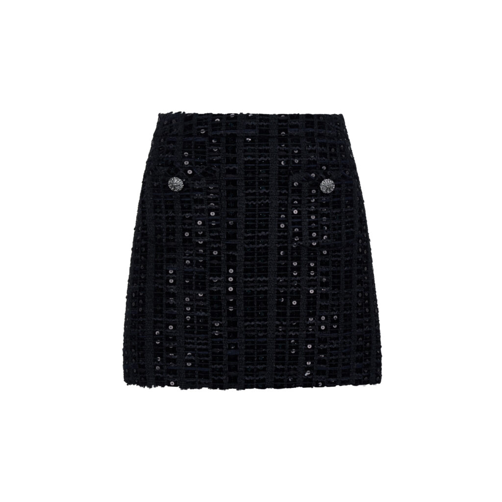 #106.1 Italian Black Sequin Velvet Tweed<br> (Skirt 기장 +7cm 추가 ) 세트 구매시 5% 할인 적용