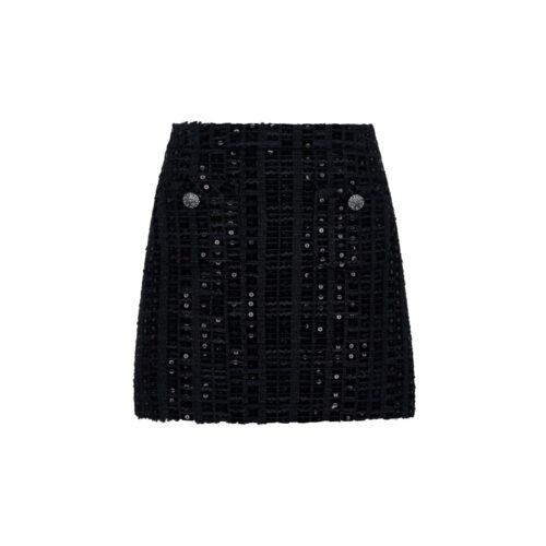 #106.1 Italian Black Sequin Velvet Tweed<br> (Skirt 기장 +7cm 추가 ) 세트 구매시 5% 할인 적용