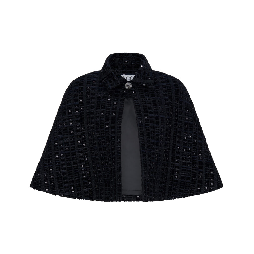 #106.2 Italian Black Sequin Velvet Tweed (Cape)<br>세트 구매시 5% 할인 적용