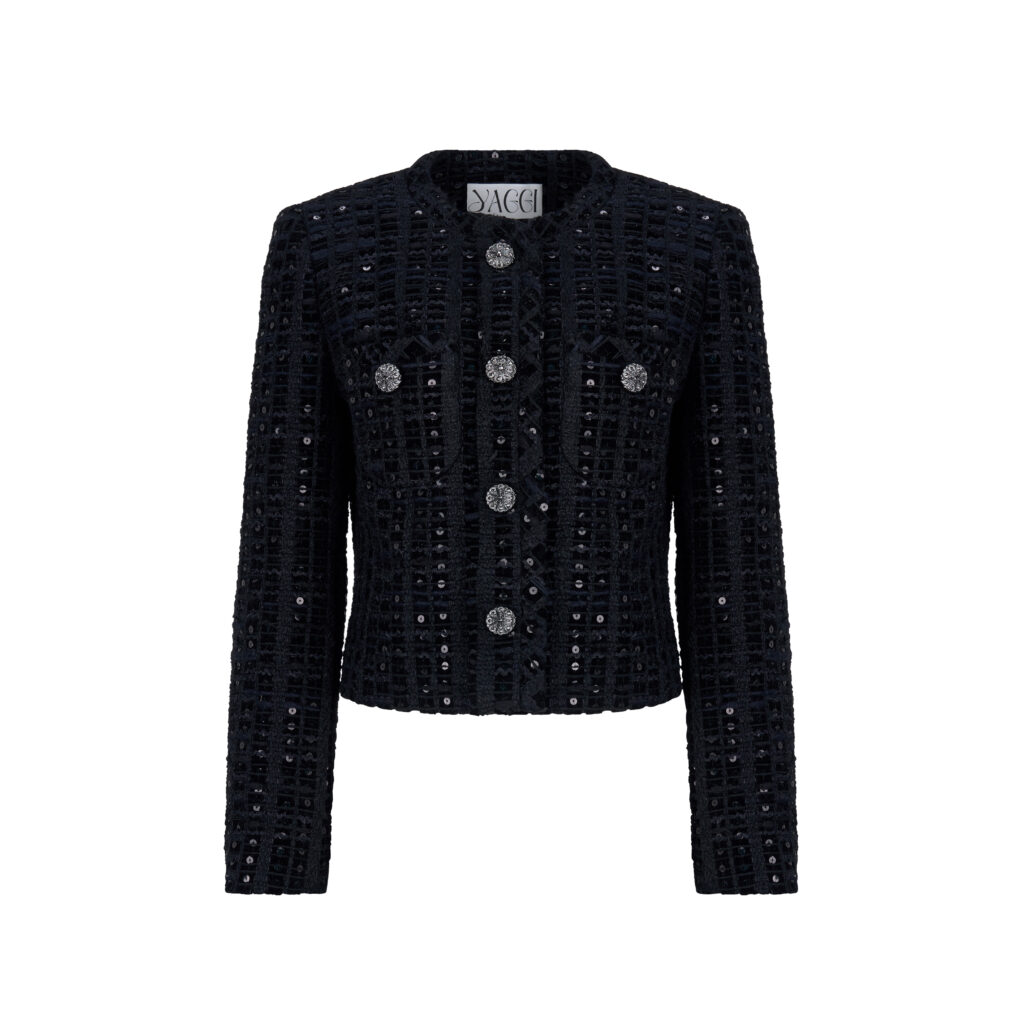 #106 Italian Black Sequin Velvet Tweed (Jacket)<br>세트 구매시 5% 할인 적용