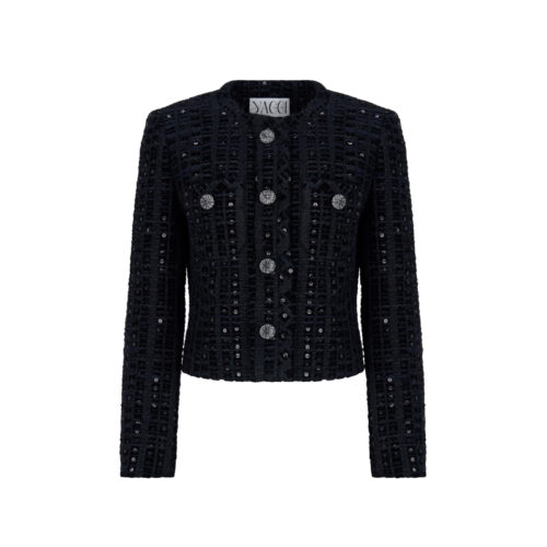 #106 Italian Black Sequin Velvet Tweed (Jacket)<br>세트 구매시 5% 할인 적용