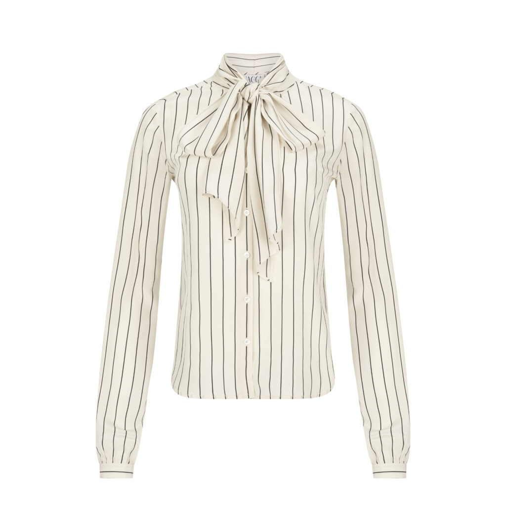 #108 Lauren Stripe Silk Blouse