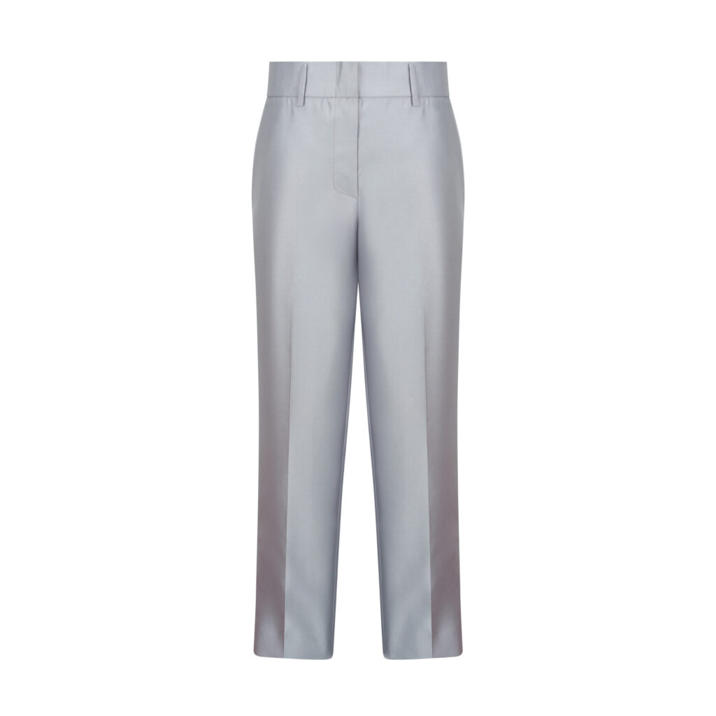 #107.1 Hepburn Silk Trousers (Silver Grey)