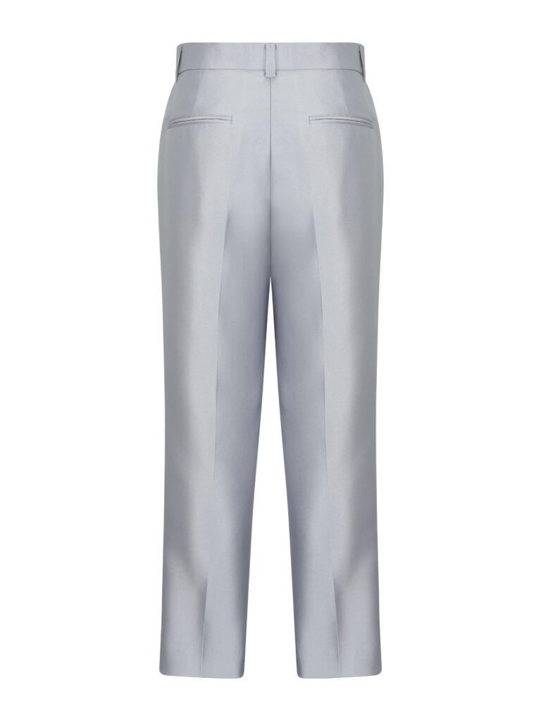 #107.1 Hepburn Silk Trousers (Silver Grey)