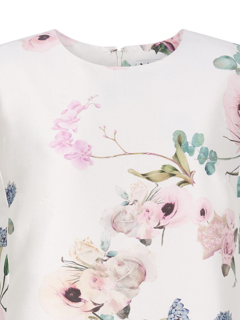 #113 Poppy Printed Mikado Silk Dress