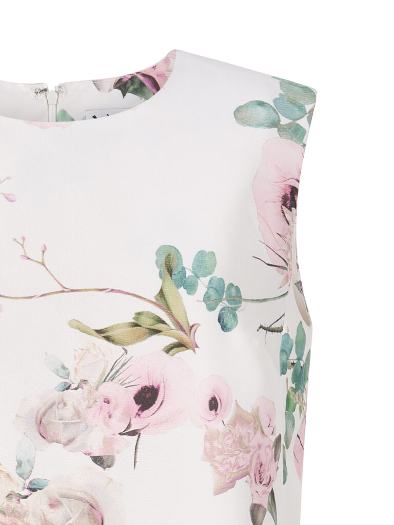 #113 Poppy Printed Mikado Silk Dress