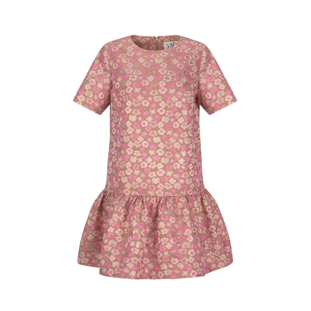 #112 Floral Silk Jacquard Dress