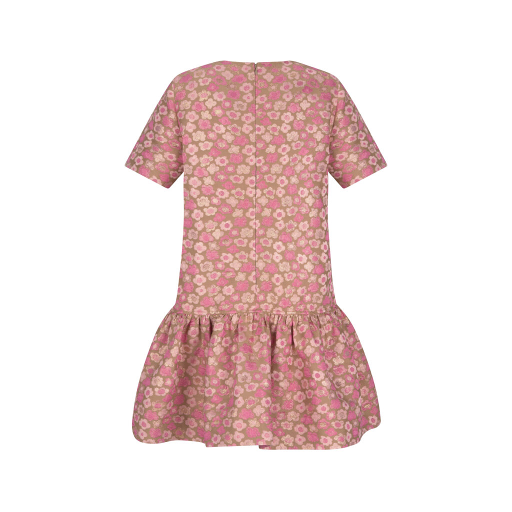 #112 Floral Silk Jacquard Dress