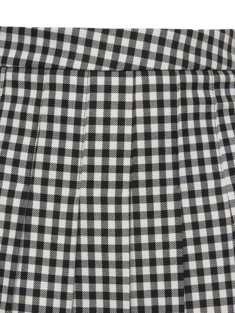 #111.1 Check Wool Pleated Skirt